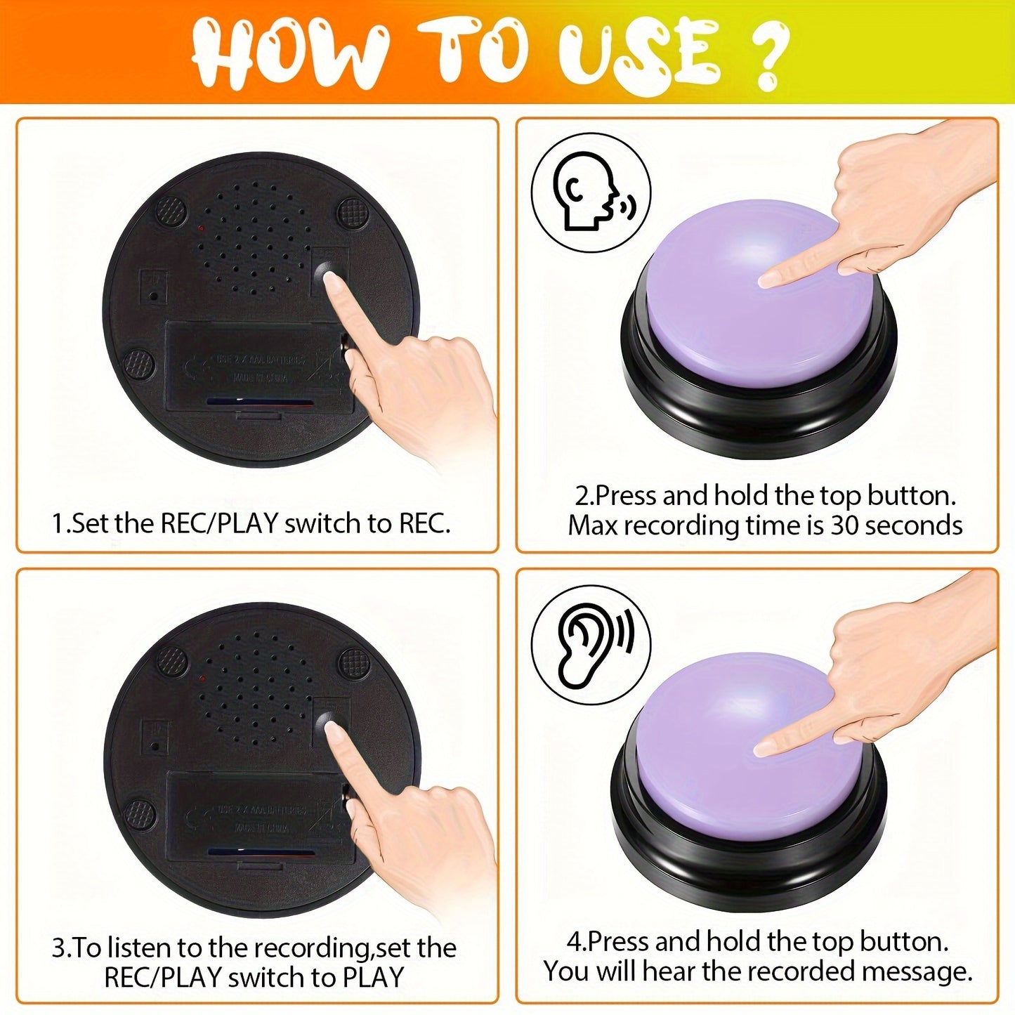 Dog Training Buttons with Paw Print Design - Interactive Pet Communication Toy, Durable Plastic Dog Accessories for Training & Play, No Batteries Needed, All Breeds & Sizes, Dog Training Accessories, Playful Pet Acc