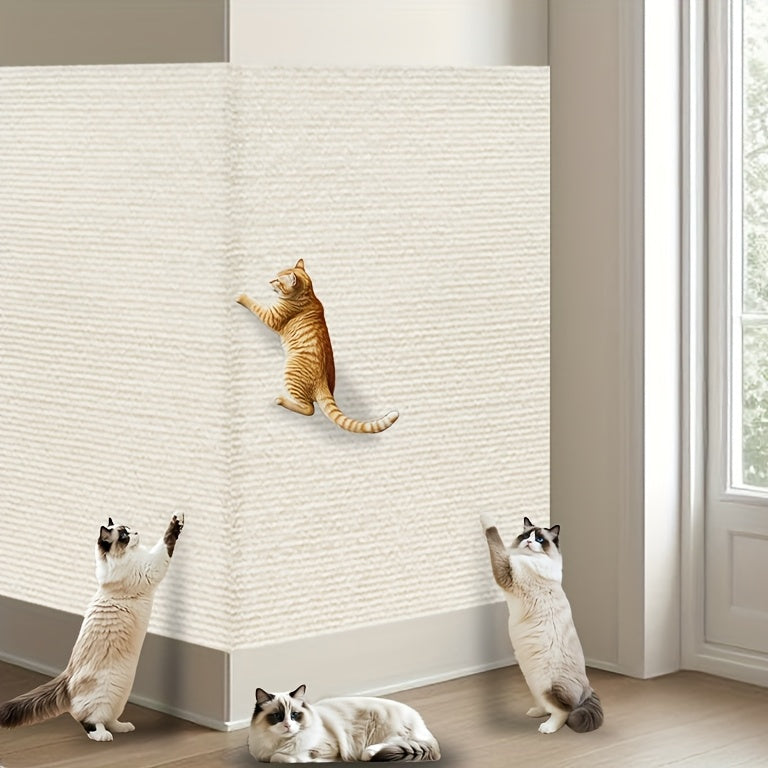 [Interactive Cat Scratching Mat] Durable Self-Adhesive Cat Scratching Mat | Interactive Pet Climbing Board, Scratch-Resistant Felt for Walls & Furniture, DIY Home Decor, Christmas Gift - Polyester