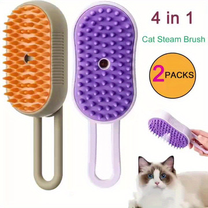 2pcs Pet Spritz Comb, 3-In-1 Cat Steam Brush, USB Charging Convenience, 360° Rotating Pet Steam Brush for Cats and Dogs, Cat Brush, Pet Cleaning, Easytouse Comb, Petsafe Material, Grooming Comb, Cat Lovers, Pet Owners