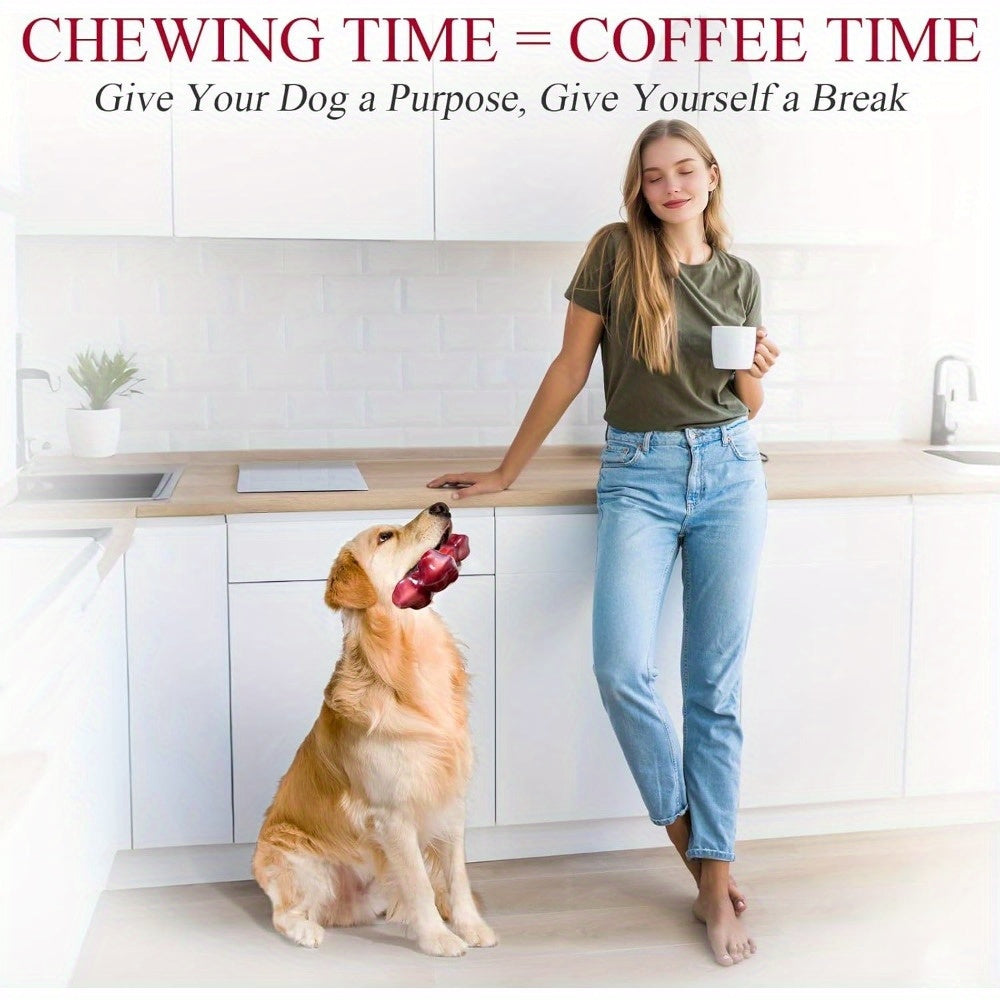 [Heavy-Duty Chew Toy] Apasiri Heavy-Duty Chew for Large Breed & Aggressive Chewers - Beef Flavor Dental Dog Toys With Nylon & Rubber Construction, Indestructible Chew Toy for Puppy Teething, Dental Health - Compatible With Al