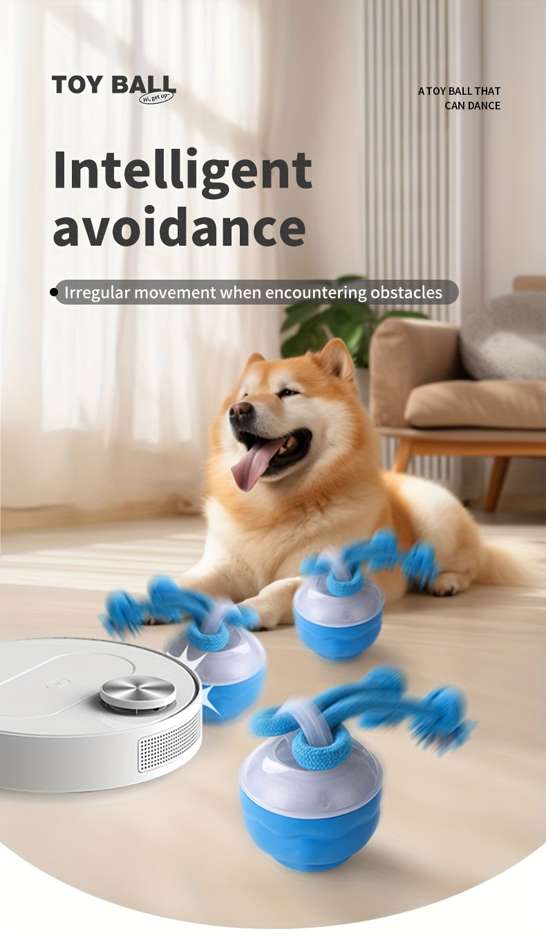 [Electronic Dog Ball for Pets] High-Quality, Durable, Interactive Electronic Dog Ball for Pets - USB Rechargeable, Automatic Rolling Toy, Large and Small Dog Ball with Straps, Ball Launcher, Playful Design, Petsafe Material,