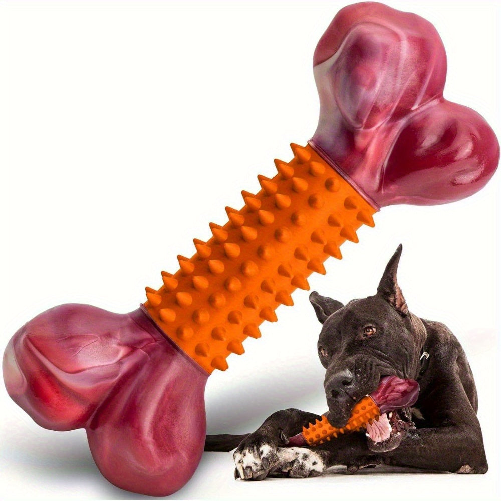 [Heavy-Duty Chew Toy] Apasiri Heavy-Duty Chew for Large Breed & Aggressive Chewers - Beef Flavor Dental Dog Toys With Nylon & Rubber Construction, Indestructible Chew Toy for Puppy Teething, Dental Health - Compatible With Al