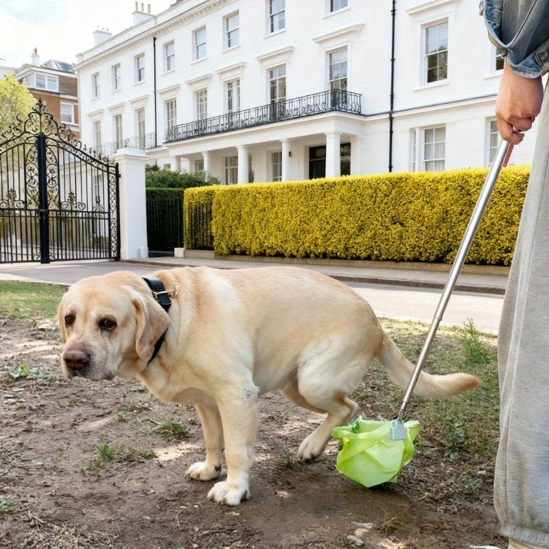 1pc Dog Poop Scooper with Telescopic Handle - Durable Plastic Pet Waste Bag Dispenser for Outdoor Walks, Easy-to-Use Design for Dog Owners, No Battery Needed, Dog Poop Bag, Sturdy Construction, Dog Poop Picker, Pooper Scooper