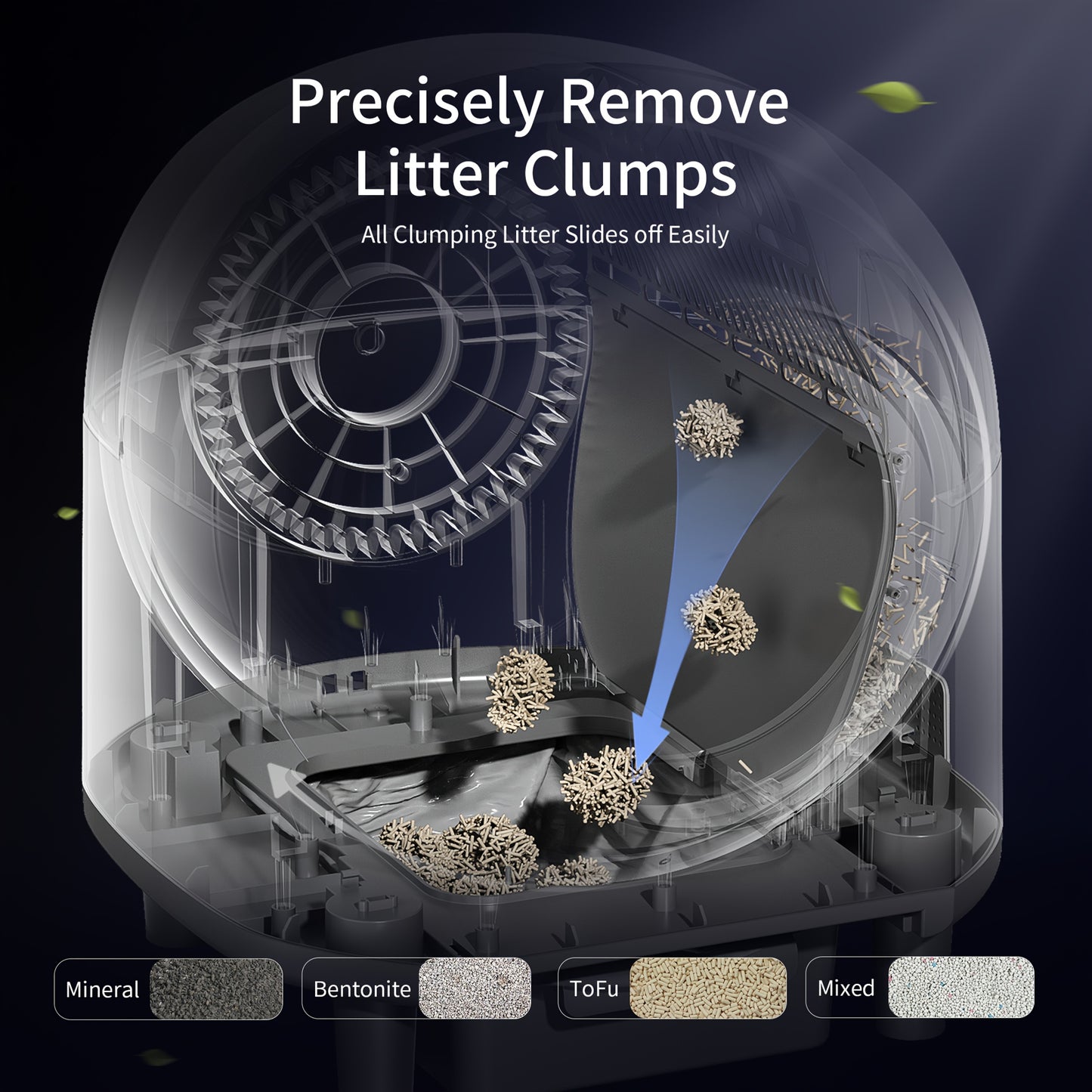 Self Cleaning Cat Litter Tray, 110L Extra Large Automatic Cat Litter Tray for Multiple Cats, with Safety Protection, APP Control, Odor Removal Smart Robot Litter Box, 1 Roll Trash Bags, Self Cleaning Cat Litter Box, Cat Litte