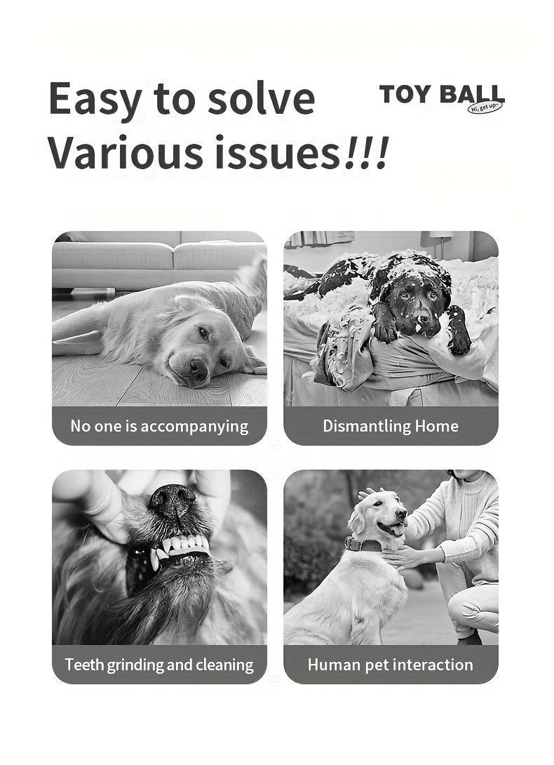 [Electronic Dog Ball for Pets] High-Quality, Durable, Interactive Electronic Dog Ball for Pets - USB Rechargeable, Automatic Rolling Toy, Large and Small Dog Ball with Straps, Ball Launcher, Playful Design, Petsafe Material,