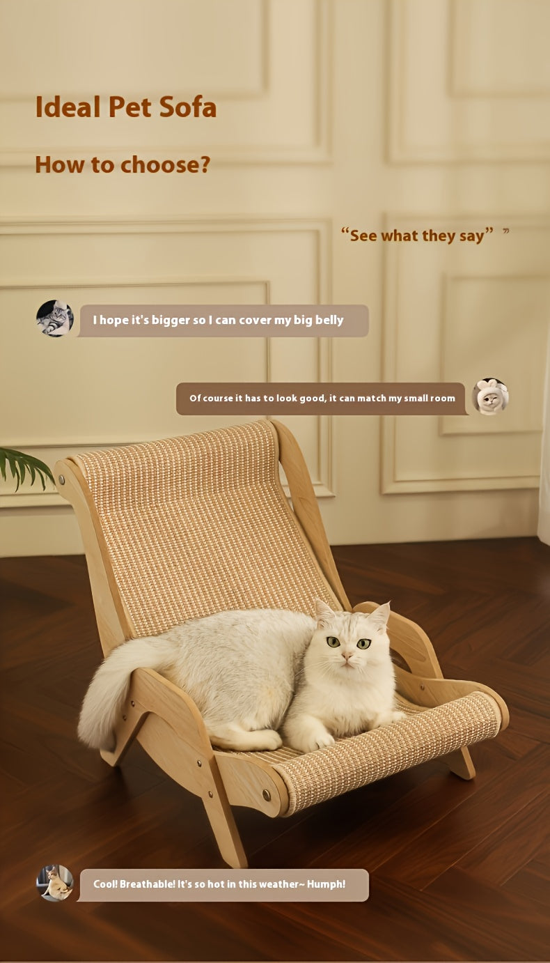 Sturdy Elegant Sisal Cat Scratching Chair - Durable Scratch-Resistant Pet Furniture with 3 Styles, High-Quality Large Cat Resting Area for Indoor Cats, Scratch-Resistant Design for Climbing, Resting & Play, Cat Furniture, Cla