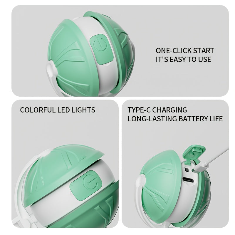 Automatic Cat Toy - Interactive Cat Toy, USB Rechargeable, Glowing Design for Indoor Play and Mental Stimulation, Fun Design, Fake Mouse, Replaceable Hanging Ornaments, Laser Cat Toy