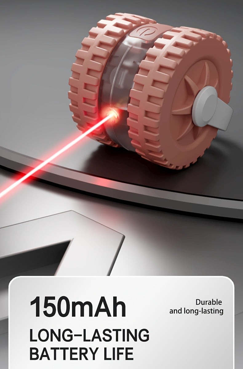 Interactive Laser Cat Toy with Mouse, 2-in-1 Laser Pointer & Plush-like Wiggling Worm-like Motion, Low-Power (<1mW) Red Light for Solo Play, Stimulates Hunting Instincts (Cats, Kittens)