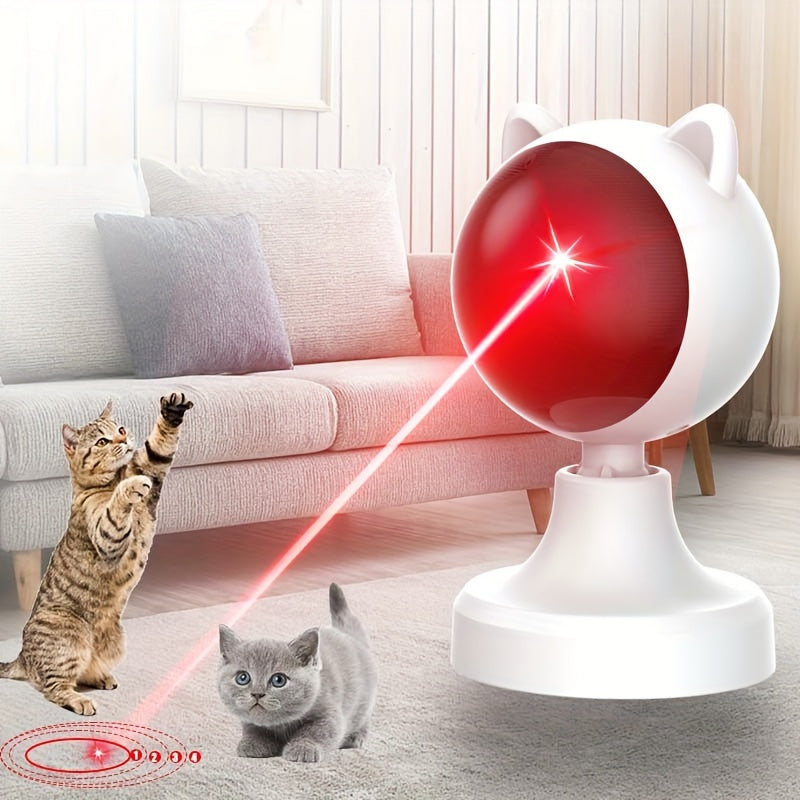[Endless Fun Laser Chase Toy] Interactive Laser Chase Cat Toy - USB Rechargeable, Handheld or Desktop Mounted, Auto-Switching Timer for Endless Fun