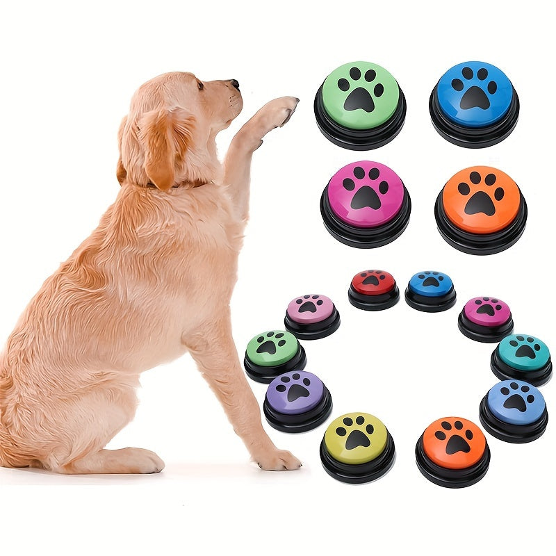 Dog Training Buttons with Paw Print Design - Interactive Pet Communication Toy, Durable Plastic Dog Accessories for Training & Play, No Batteries Needed, All Breeds & Sizes, Dog Training Accessories, Playful Pet Acc