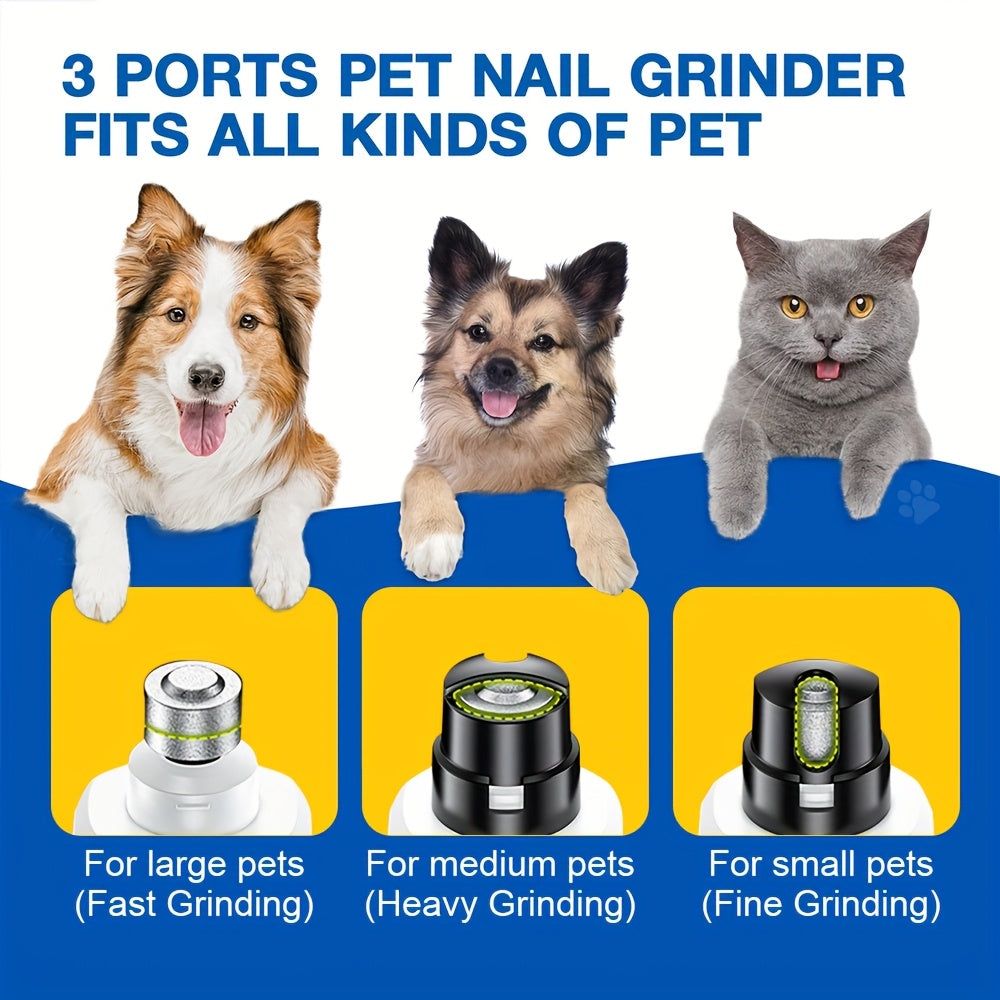 [5-Speed Nail Grinder] 5-Speed Electric Nail Grinder | Painless Grooming Tool for Cat and Dog Nails with 2 LED Lights