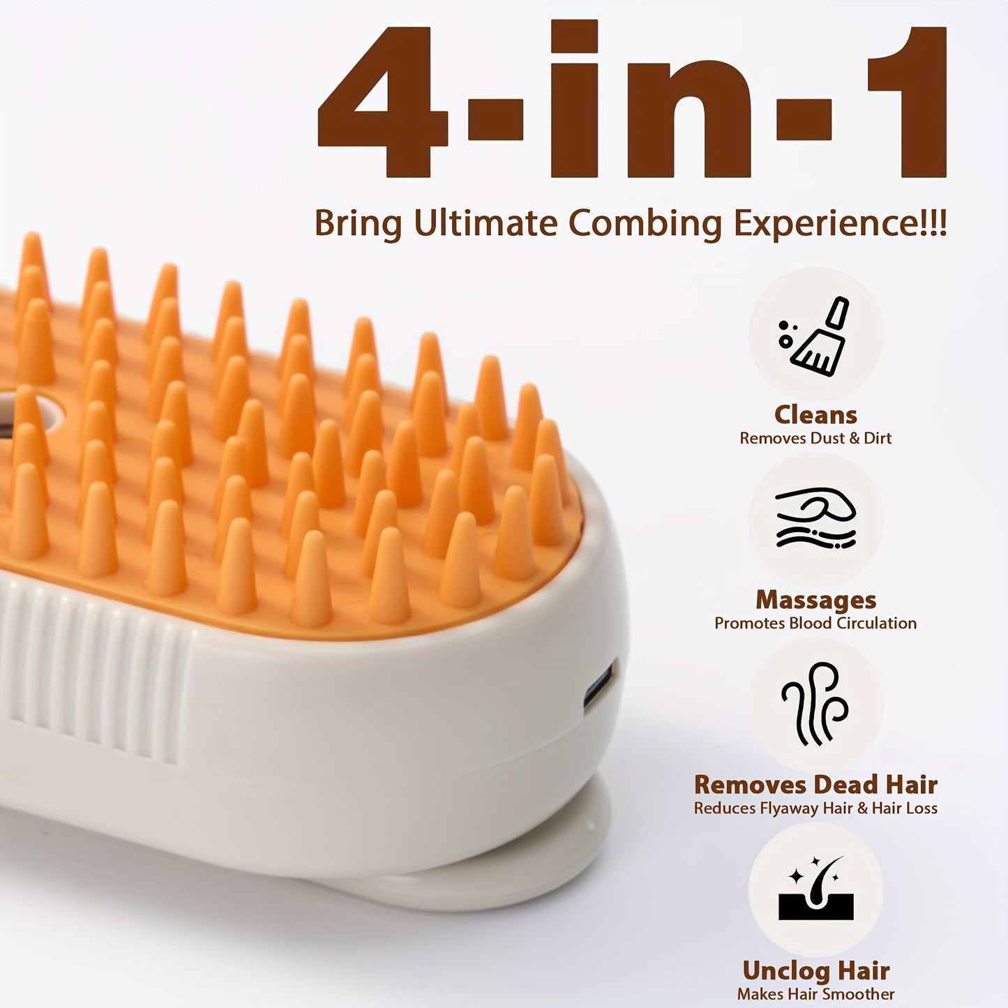 2pcs Pet Spritz Comb, 3-In-1 Cat Steam Brush, USB Charging Convenience, 360° Rotating Pet Steam Brush for Cats and Dogs, Cat Brush, Pet Cleaning, Easytouse Comb, Petsafe Material, Grooming Comb, Cat Lovers, Pet Owners