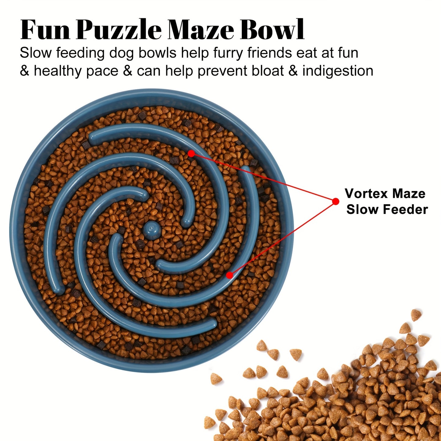 Ruicyg Large Slow Feeder Dog Bowl - Anti-Choke Maze Design for Healthy Eating, Durable PP Material, Ideal for Large Breeds, RUICYG