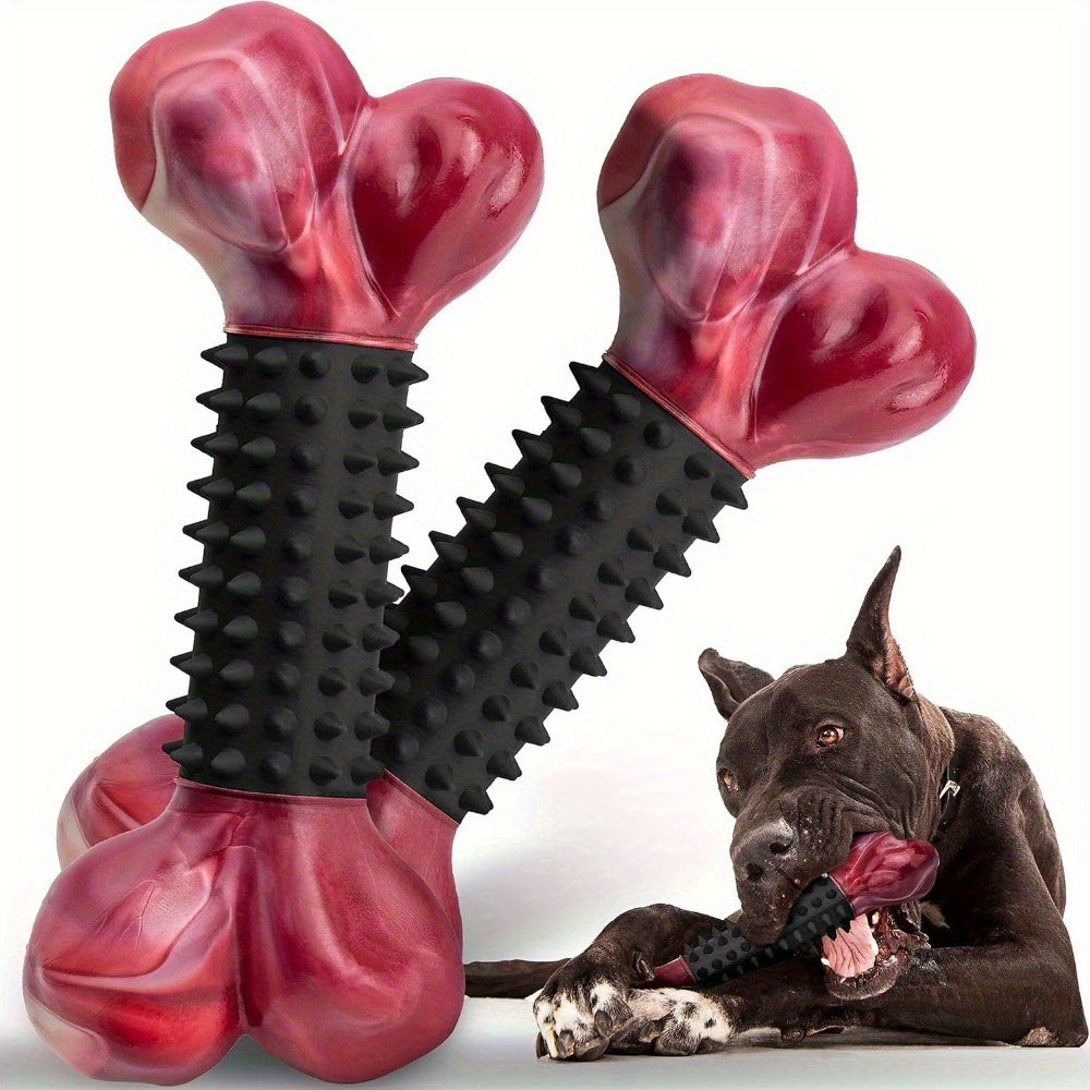 [Heavy-Duty Chew Toy] Apasiri Heavy-Duty Chew for Large Breed & Aggressive Chewers - Beef Flavor Dental Dog Toys With Nylon & Rubber Construction, Indestructible Chew Toy for Puppy Teething, Dental Health - Compatible With Al