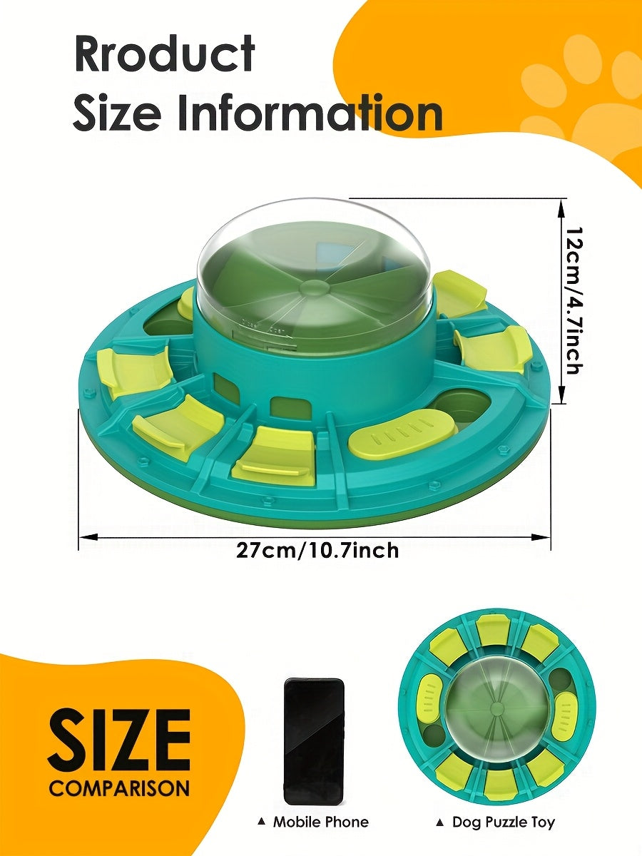[Interactive Dog Feeder Toy] Interactive Slow Feeder Dog Toy with Treat Dispenser - Battery-Free Mental Stimulation Game, Non-Toxic Easy-Clean Plastic, Geometric Design for Puppies & Adult Dogs, IQ Boosting Play, Puppy Traini