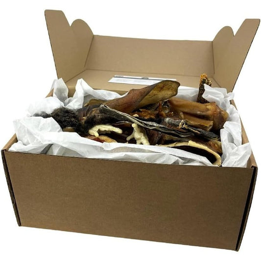 HugglePets Premium Natural Dog Treat Box | 40 Pieces | The Butchers Shop Pet Food | Delicious Snack Assortment | Perfect Selection for Your Pup | Great for All Types of Chewers