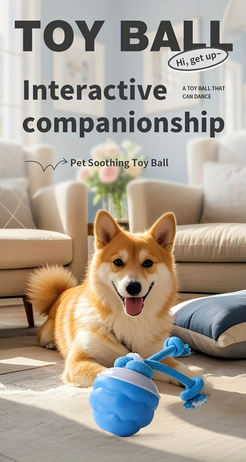 [Electronic Dog Ball for Pets] High-Quality, Durable, Interactive Electronic Dog Ball for Pets - USB Rechargeable, Automatic Rolling Toy, Large and Small Dog Ball with Straps, Ball Launcher, Playful Design, Petsafe Material,