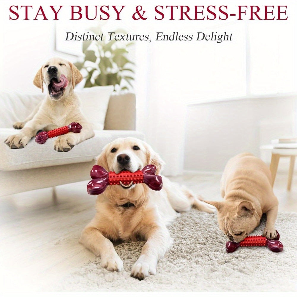 [Heavy-Duty Chew Toy] Apasiri Heavy-Duty Chew for Large Breed & Aggressive Chewers - Beef Flavor Dental Dog Toys With Nylon & Rubber Construction, Indestructible Chew Toy for Puppy Teething, Dental Health - Compatible With Al