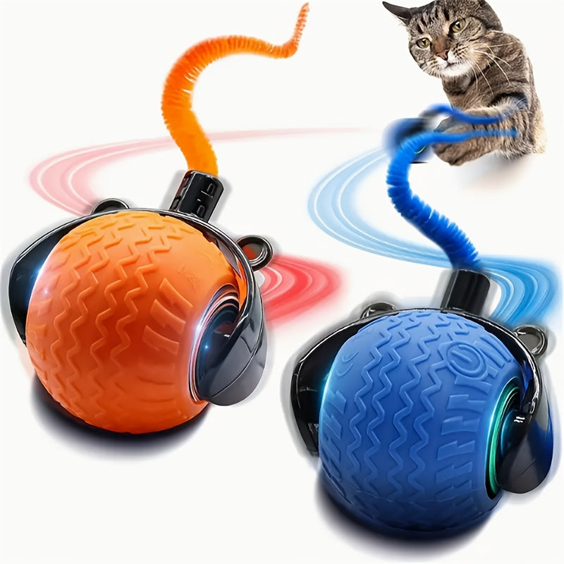 1pc interactive cat and dog toy for indoor cats - rechargeable automatic fast ball, intelligent tail chase and pet chase games, reinforced and durable plastic design, cat and dog toy interaction, playful design, pet entertain