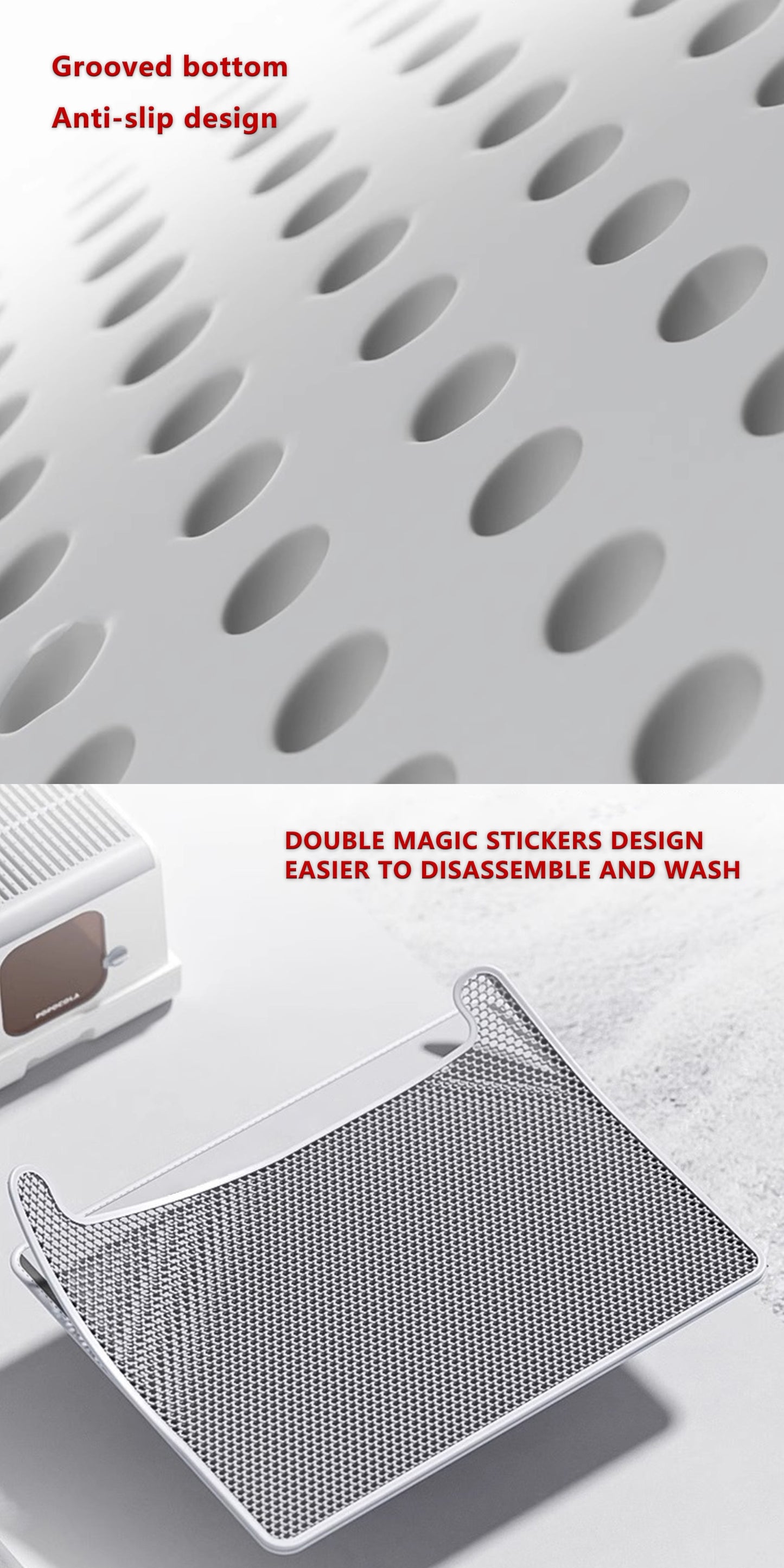 Double Layer Cat Litter Mat, Anti-splash Dust Control Easy To Clean Indoor Cat Cleaning Mat Trapping Box