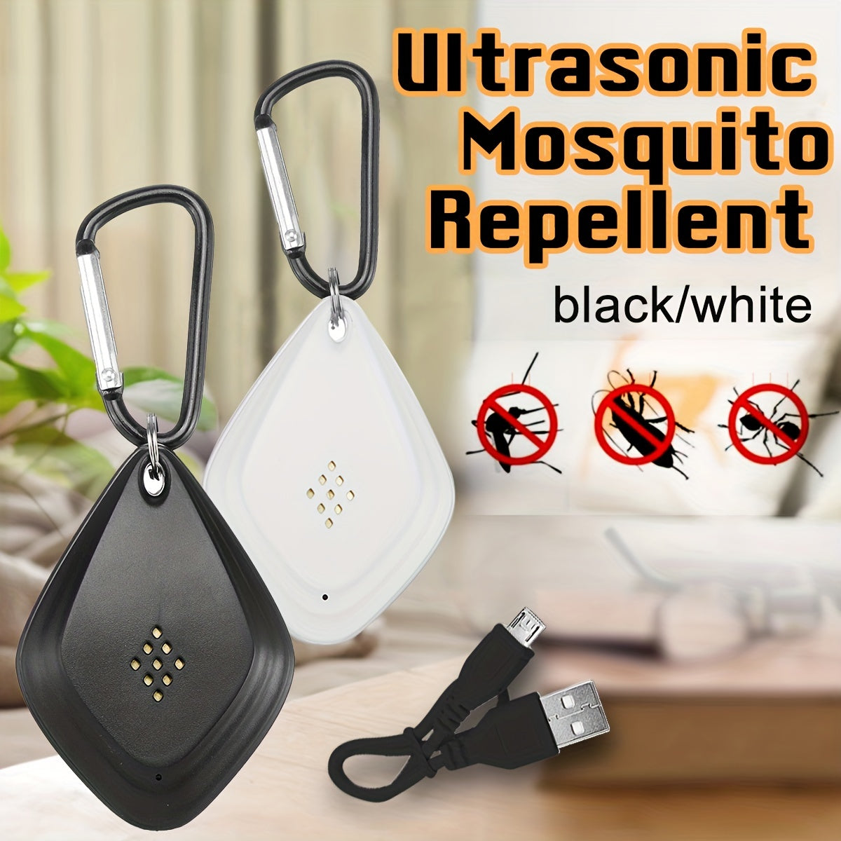 Portable Ultrasonic Mosquito Repellent - USB Charging, Intelligent Frequency Conversion, Protects Your Family from Insects