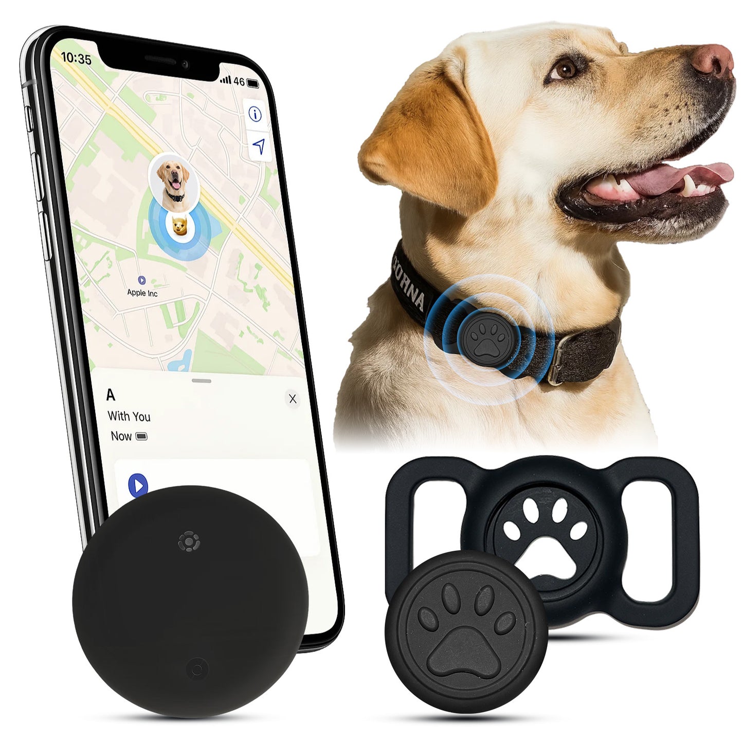 Cat Tracker, Dog Tracker, GPS Cat Tracker Collar, Real-Time Location Tracking, Loss Prevention, Ideal Choice for Pet Safety And Tracking, Cute Black