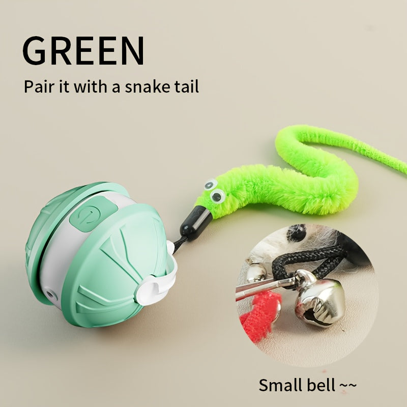 Automatic Cat Toy - Interactive Cat Toy, USB Rechargeable, Glowing Design for Indoor Play and Mental Stimulation, Fun Design, Fake Mouse, Replaceable Hanging Ornaments, Laser Cat Toy