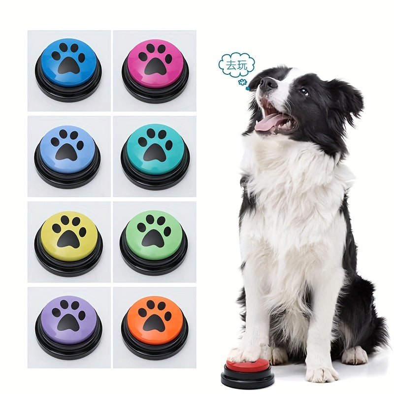Dog Training Buttons with Paw Print Design - Interactive Pet Communication Toy, Durable Plastic Dog Accessories for Training & Play, No Batteries Needed, All Breeds & Sizes, Dog Training Accessories, Playful Pet Acc