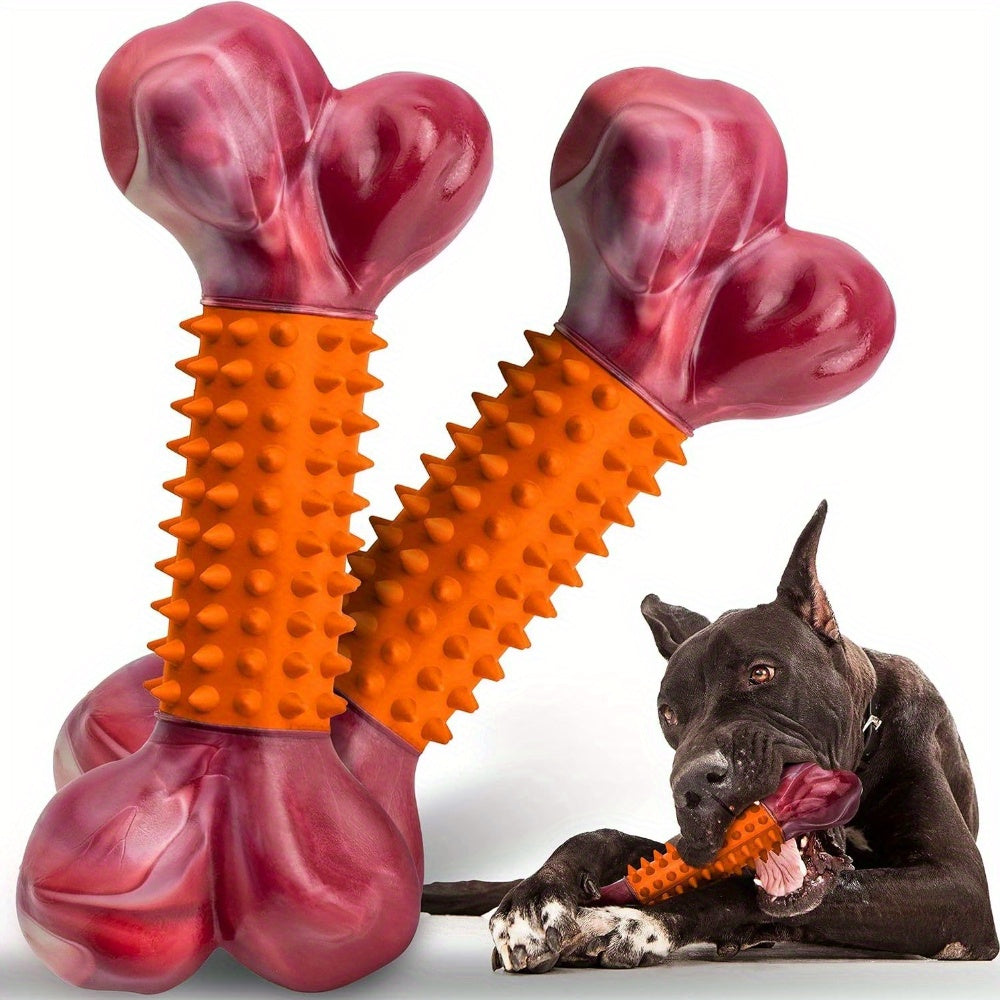 [Heavy-Duty Chew Toy] Apasiri Heavy-Duty Chew for Large Breed & Aggressive Chewers - Beef Flavor Dental Dog Toys With Nylon & Rubber Construction, Indestructible Chew Toy for Puppy Teething, Dental Health - Compatible With Al