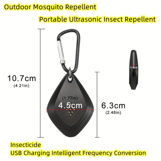 Portable Ultrasonic Mosquito Repellent - USB Charging, Intelligent Frequency Conversion, Protects Your Family from Insects