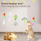 [Interactive Cat Squeaky Toy] 1 Interactive Cat Squeaky Toy, Random Color and Style, 1pc Delivery with Stretchable Spring Rope for Indoor Playtime. Features Artificial Feathers & Bell – Durble Nylon Hanging Doorway Kitten S