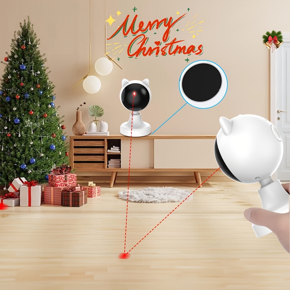 [Endless Fun Laser Chase Toy] Interactive Laser Chase Cat Toy - USB Rechargeable, Handheld or Desktop Mounted, Auto-Switching Timer for Endless Fun