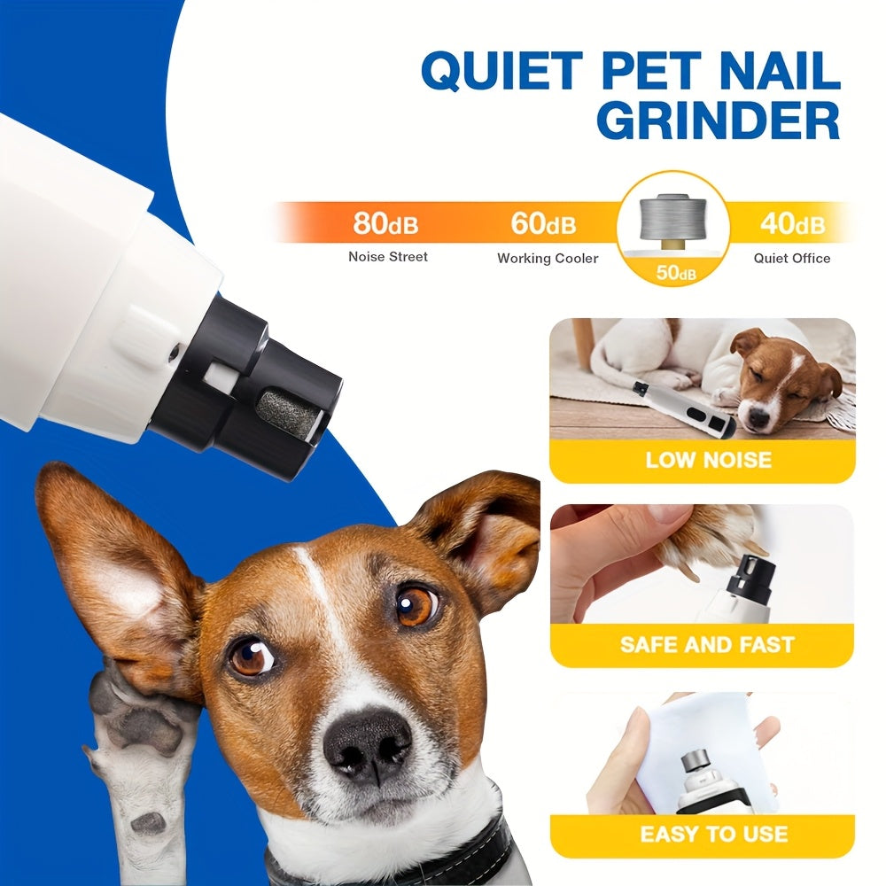 [5-Speed Nail Grinder] 5-Speed Electric Nail Grinder | Painless Grooming Tool for Cat and Dog Nails with 2 LED Lights