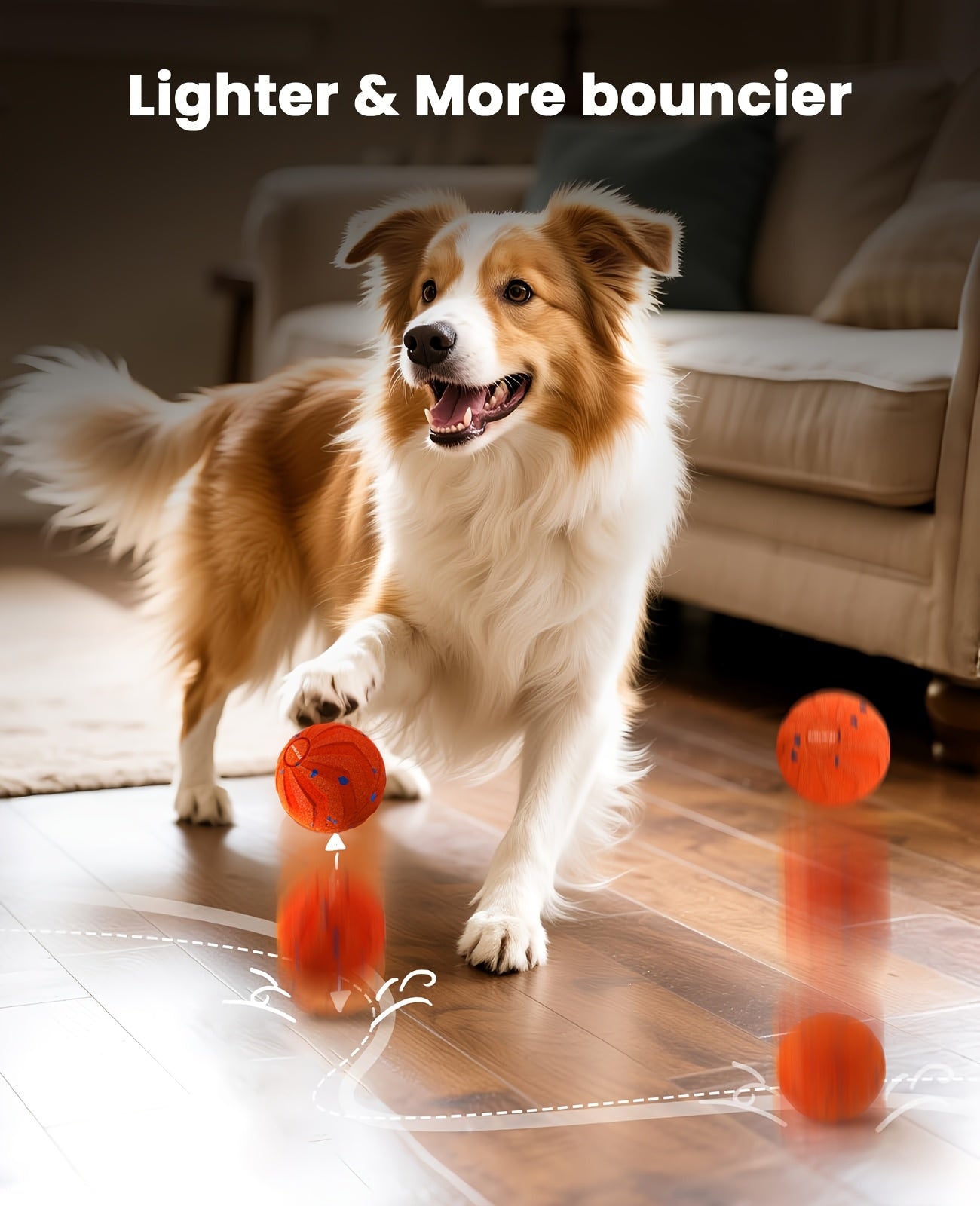 The smart dog toy ball features automatic moving, bouncing, and rotating functions, as well as an intelligent sleep mode and tap-to-start function. Made of E-TPU material, it is a dynamic rolling ball specially designed for m