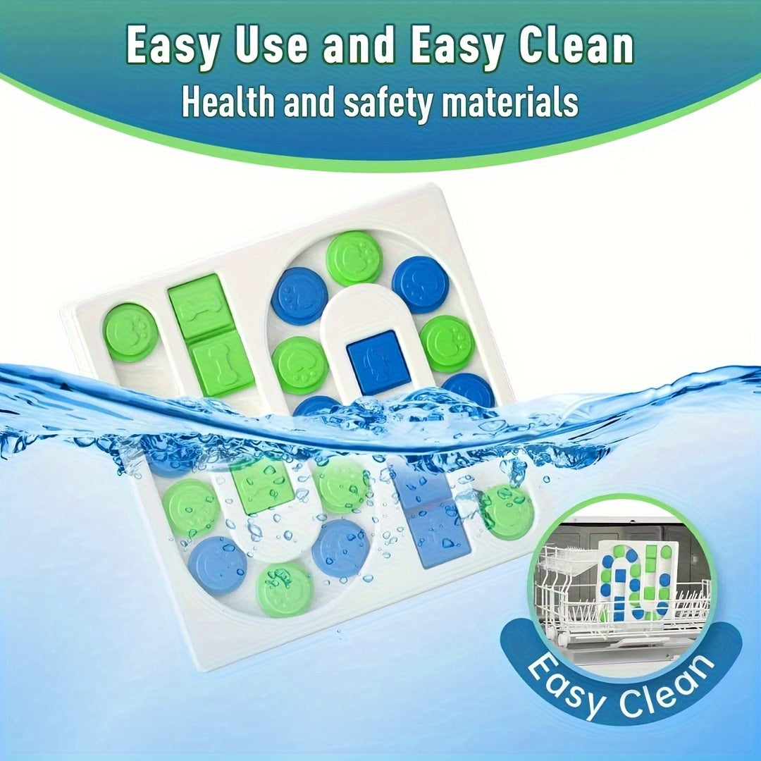 [Interactive Dog Puzzle] Durable PP Interactive Dog Treat Puzzle - Mental Enrichment Feeder for IQ Training, Slow Feeder with Paw Print & Bone Shapes, Treat Dispenser for Puppies & Adult Dogs