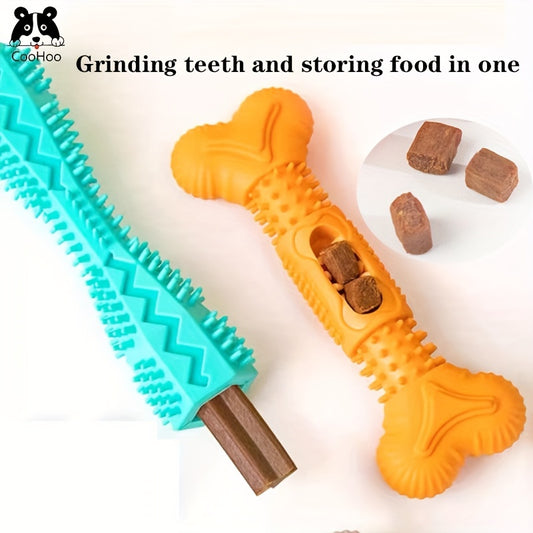 2pcs Durable Bone-Shaped Dog Chew Toys - Long-Lasting Rubber Teeth Cleaning & Treat Dispenser for All Breeds, Promoting Healthy Gums and Fresh Breath