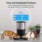4.5L WiFi Double Meal Pet Feeder for Cats and Dogs, Automatic Food Dispenser Suitable for Small and Medium-Sized Pets, Stainless Steel Double Bowl Pet Feeder with Remote Control App Control (No 5V 1A Plug), Without Battery